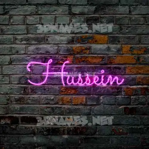 hussein in Pink Neon style - 3D name wallpaper hussein in Pink Neon style - 3D name wallpaper