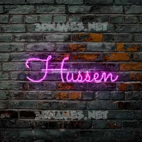 hussen in Pink Neon style - 3D name wallpaper