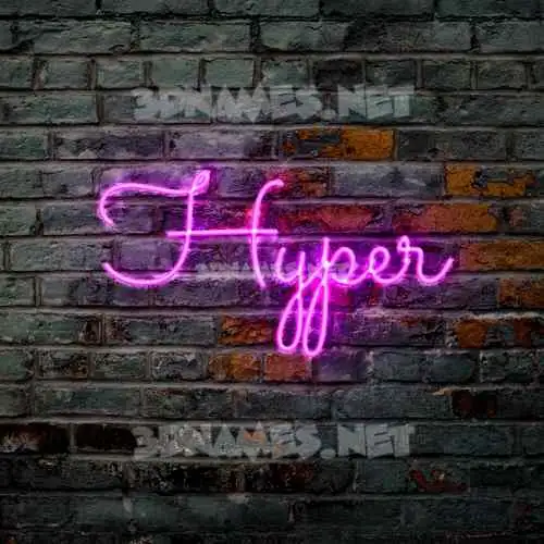 hyper in Pink Neon style - 3D name wallpaper