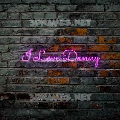 i love danny in Pink Neon style - 3D name wallpaper
