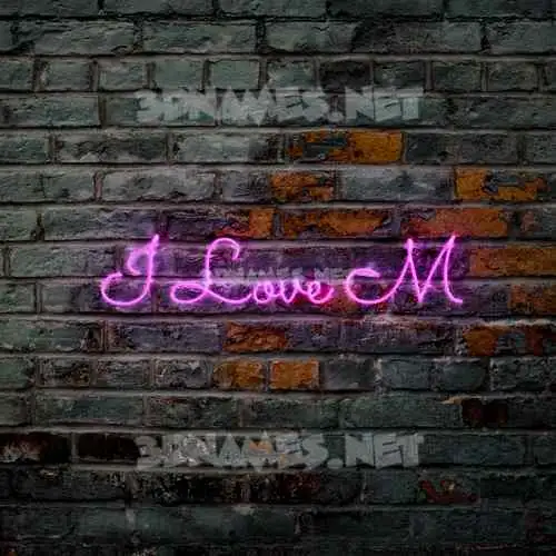 i love m in Pink Neon style - 3D name wallpaper i love m in Pink Neon style - 3D name wallpaper