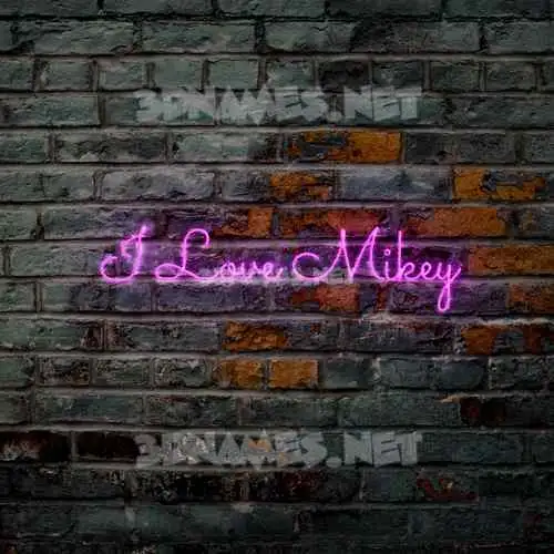 i love mikey in Pink Neon style - 3D name wallpaper i love mikey in Pink Neon style - 3D name wallpaper