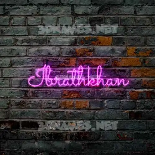 ibrathkhan in Pink Neon style - 3D name wallpaper