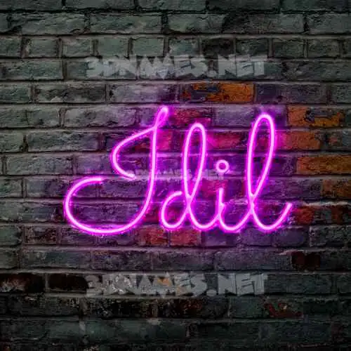 idil in Pink Neon style - 3D name wallpaper