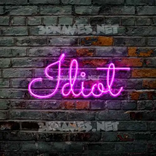 idiot in Pink Neon style - 3D name wallpaper idiot in Pink Neon style - 3D name wallpaper