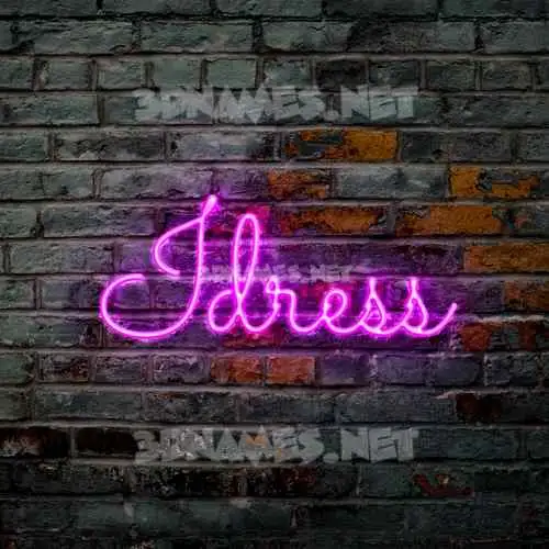 idress in Pink Neon style - 3D name wallpaper idress in Pink Neon style - 3D name wallpaper