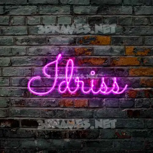 idriss in Pink Neon style - 3D name wallpaper