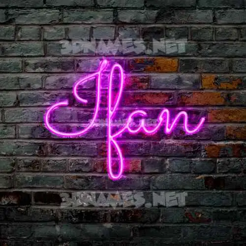 ifan in Pink Neon style - 3D name wallpaper