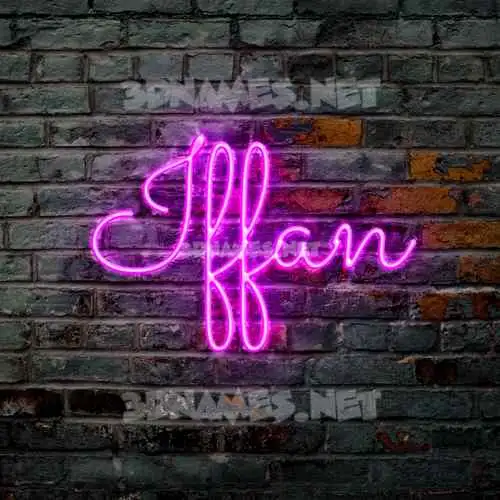 iffan in Pink Neon style - 3D name wallpaper