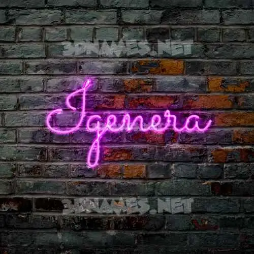 igenera in Pink Neon style - 3D name wallpaper