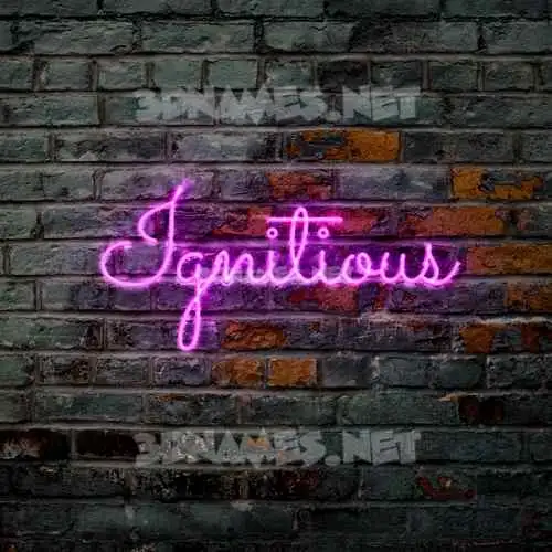 ignitious in Pink Neon style - 3D name wallpaper