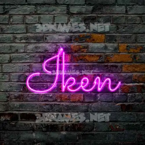 iken in Pink Neon style - 3D name wallpaper