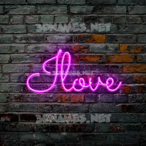 ilove in Pink Neon style - 3D name wallpaper ilove in Pink Neon style - 3D name wallpaper