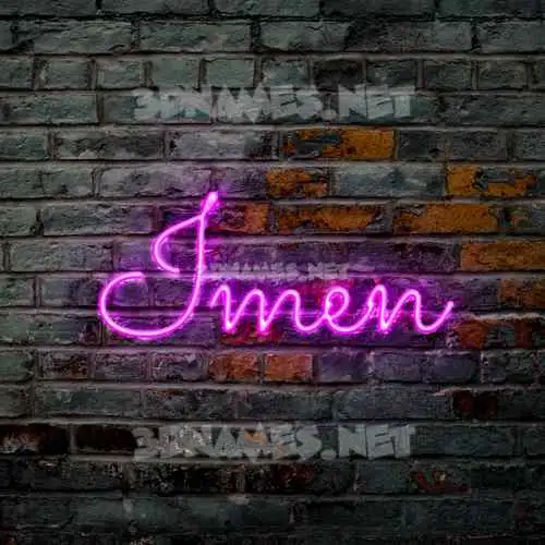 imen in Pink Neon style - 3D name wallpaper
