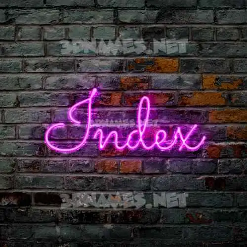 index in Pink Neon style - 3D name wallpaper