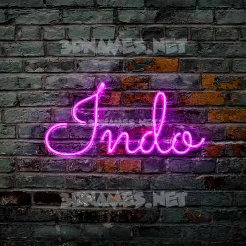 indo in Pink Neon style - 3D name wallpaper