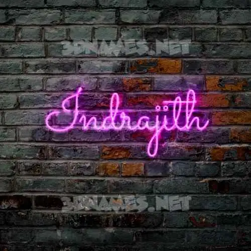 indrajith in Pink Neon style - 3D name wallpaper