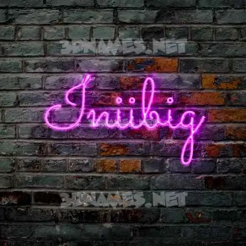 iniibig in Pink Neon style - 3D name wallpaper iniibig in Pink Neon style - 3D name wallpaper