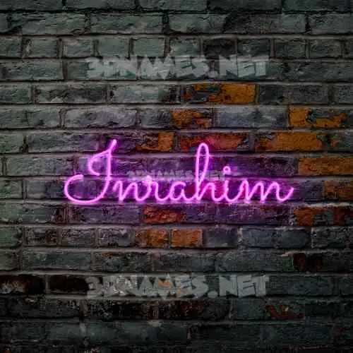 inrahim in Pink Neon style - 3D name wallpaper