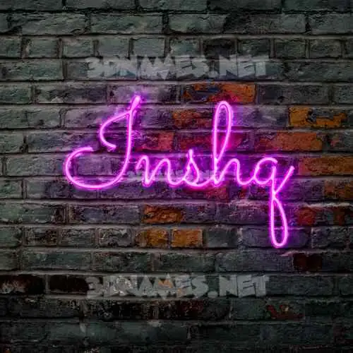 inshq in Pink Neon style - 3D name wallpaper