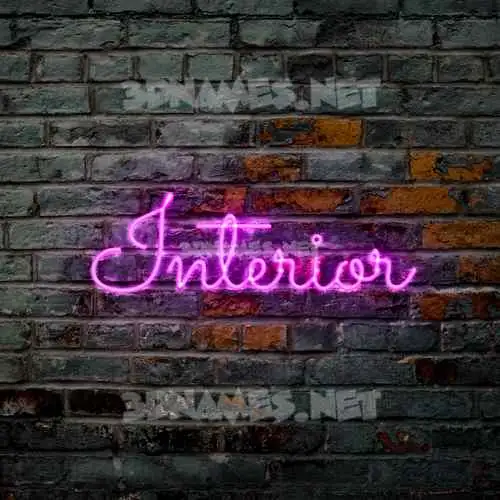 interior in Pink Neon style - 3D name wallpaper interior in Pink Neon style - 3D name wallpaper