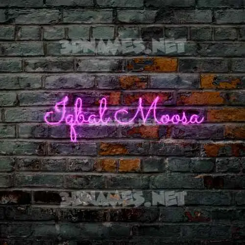 iqbal moosa in Pink Neon style - 3D name wallpaper iqbal moosa in Pink Neon style - 3D name wallpaper