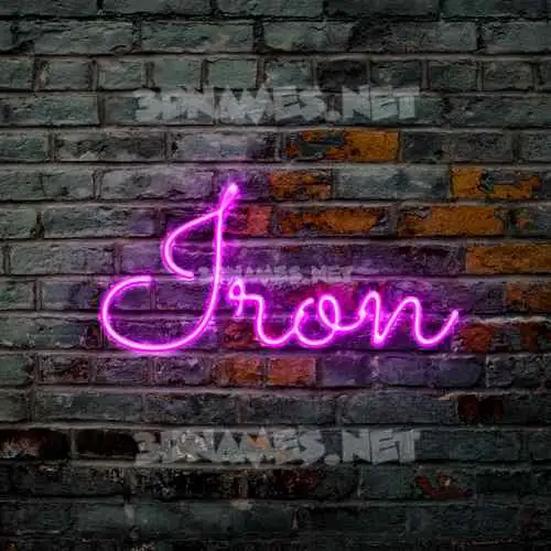 iron in Pink Neon style - 3D name wallpaper iron in Pink Neon style - 3D name wallpaper