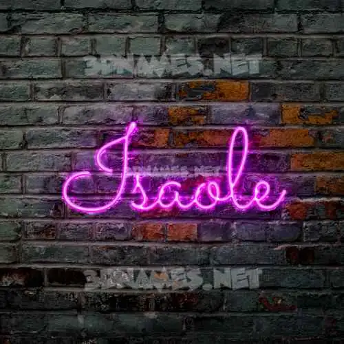 isaole in Pink Neon style - 3D name wallpaper