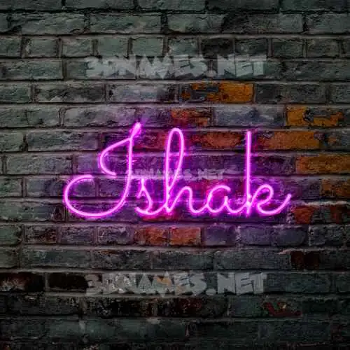 ishak in Pink Neon style - 3D name wallpaper ishak in Pink Neon style - 3D name wallpaper