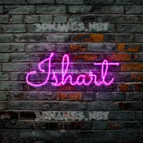 ishart in Pink Neon style - 3D name wallpaper