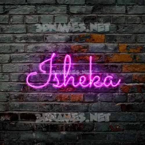 isheka in Pink Neon style - 3D name wallpaper