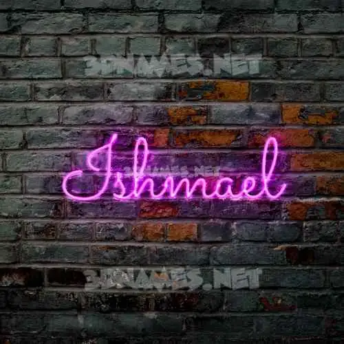ishmael in Pink Neon style - 3D name wallpaper