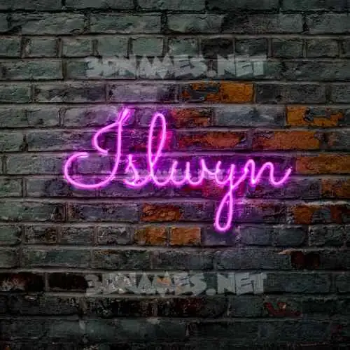 islwyn in Pink Neon style - 3D name wallpaper