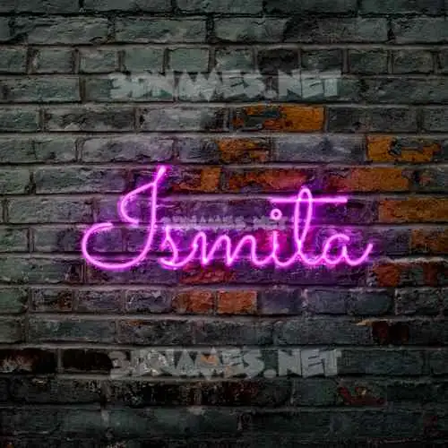 ismita in Pink Neon style - 3D name wallpaper