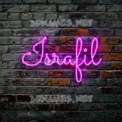 israfil in Pink Neon style - 3D name wallpaper
