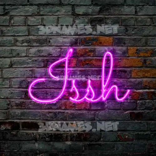 issh in Pink Neon style - 3D name wallpaper issh in Pink Neon style - 3D name wallpaper