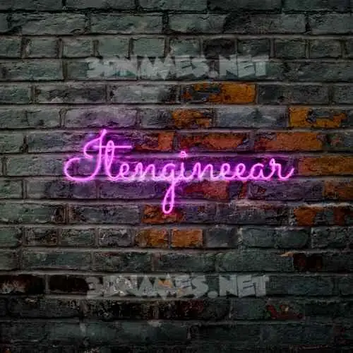 itengineear in Pink Neon style - 3D name wallpaper