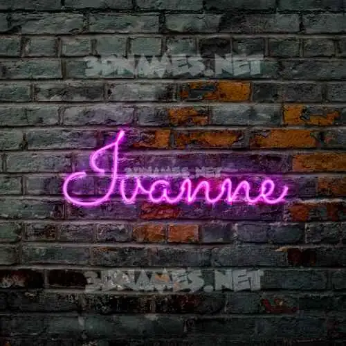 ivanne in Pink Neon style - 3D name wallpaper