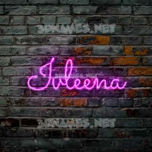 ivleena in Pink Neon style - 3D name wallpaper