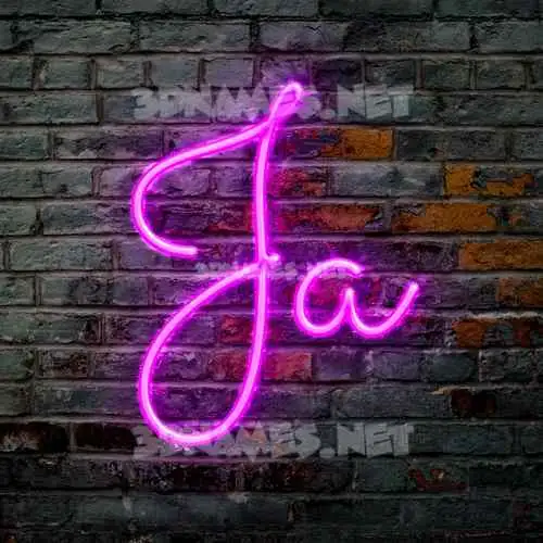 ja in Pink Neon style - 3D name wallpaper ja in Pink Neon style - 3D name wallpaper