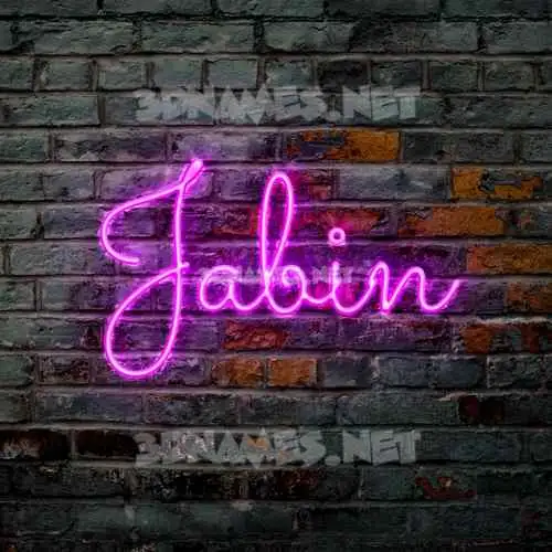 jabin in Pink Neon style - 3D name wallpaper