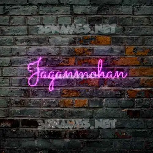jaganmohan in Pink Neon style - 3D name wallpaper