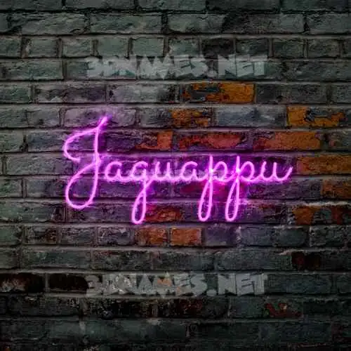 jaguappu in Pink Neon style - 3D name wallpaper