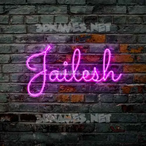 jailesh in Pink Neon style - 3D name wallpaper