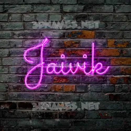 jaivik in Pink Neon style - 3D name wallpaper