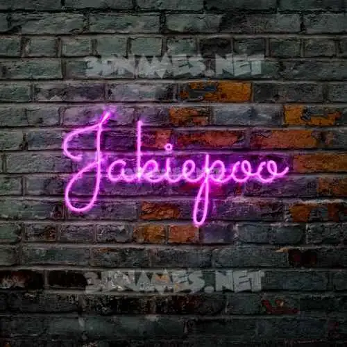 jakiepoo in Pink Neon style - 3D name wallpaper