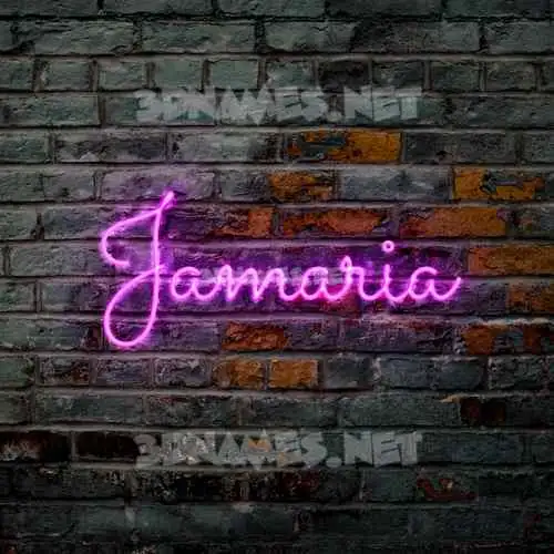 jamaria in Pink Neon style - 3D name wallpaper