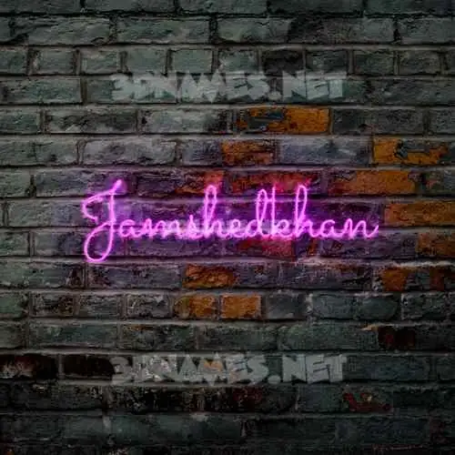 jamshedkhan in Pink Neon style - 3D name wallpaper
