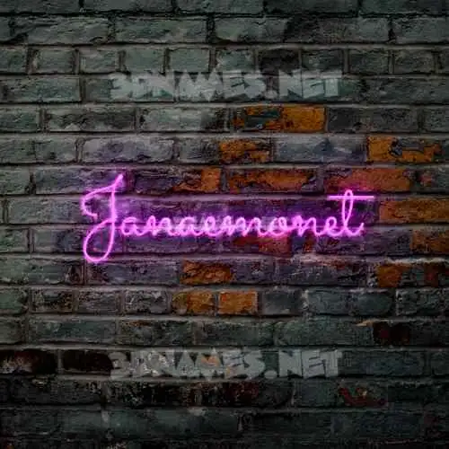 janaemonet in Pink Neon style - 3D name wallpaper