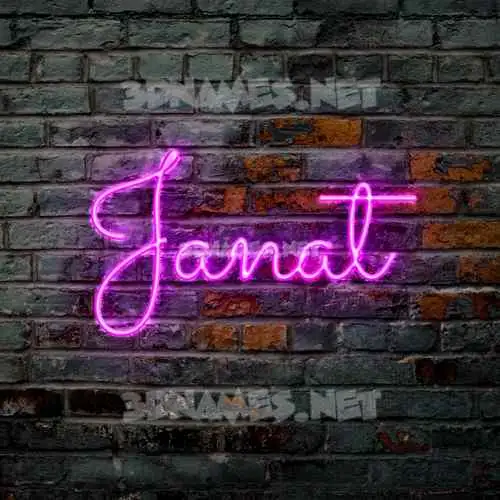 janat in Pink Neon style - 3D name wallpaper janat in Pink Neon style - 3D name wallpaper